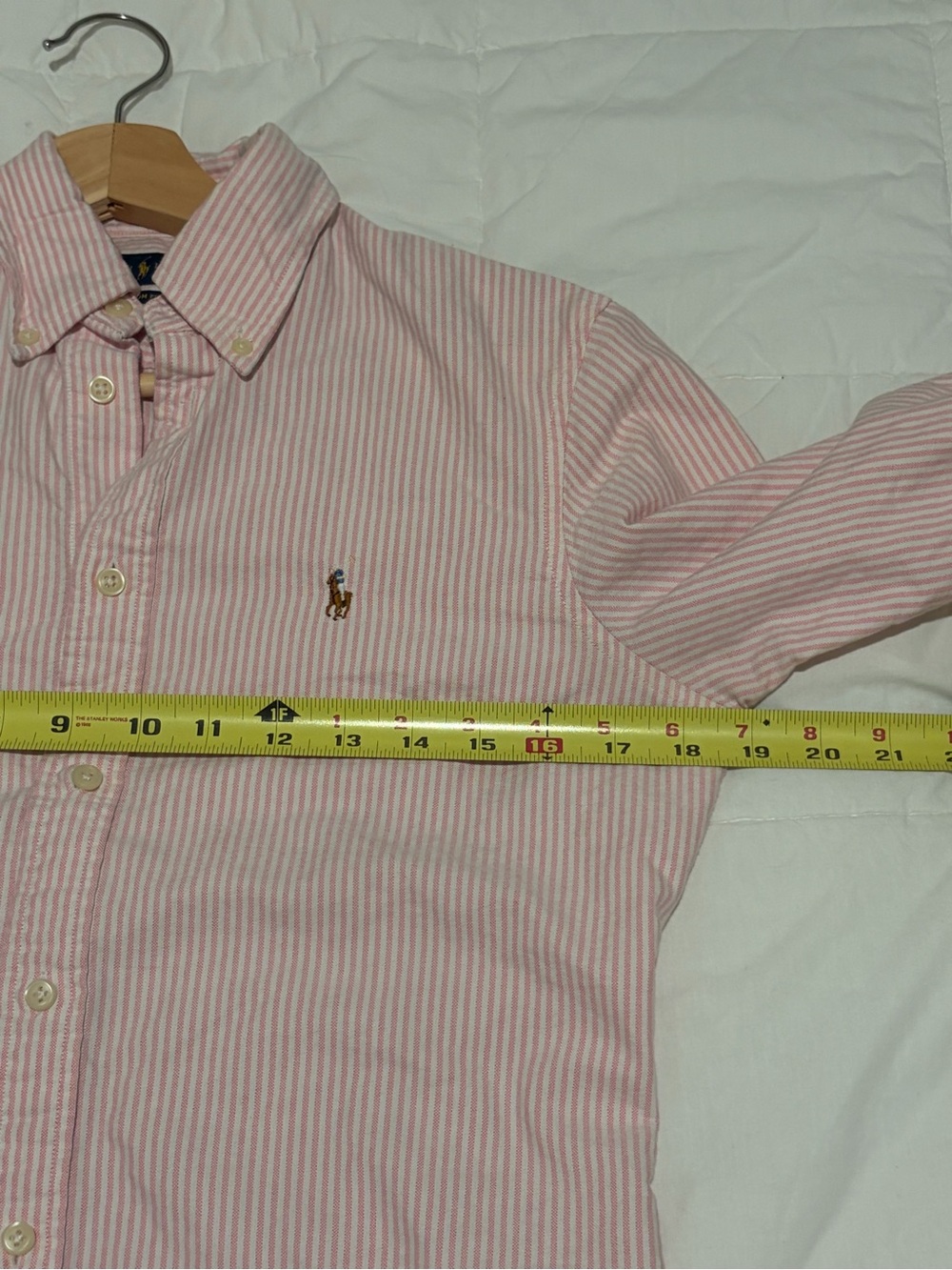 Ralph Lauren Pinstripe Oxford Shirt Pink Size Small Button Up Preppy 100% Cotton - Picture 12 of 13